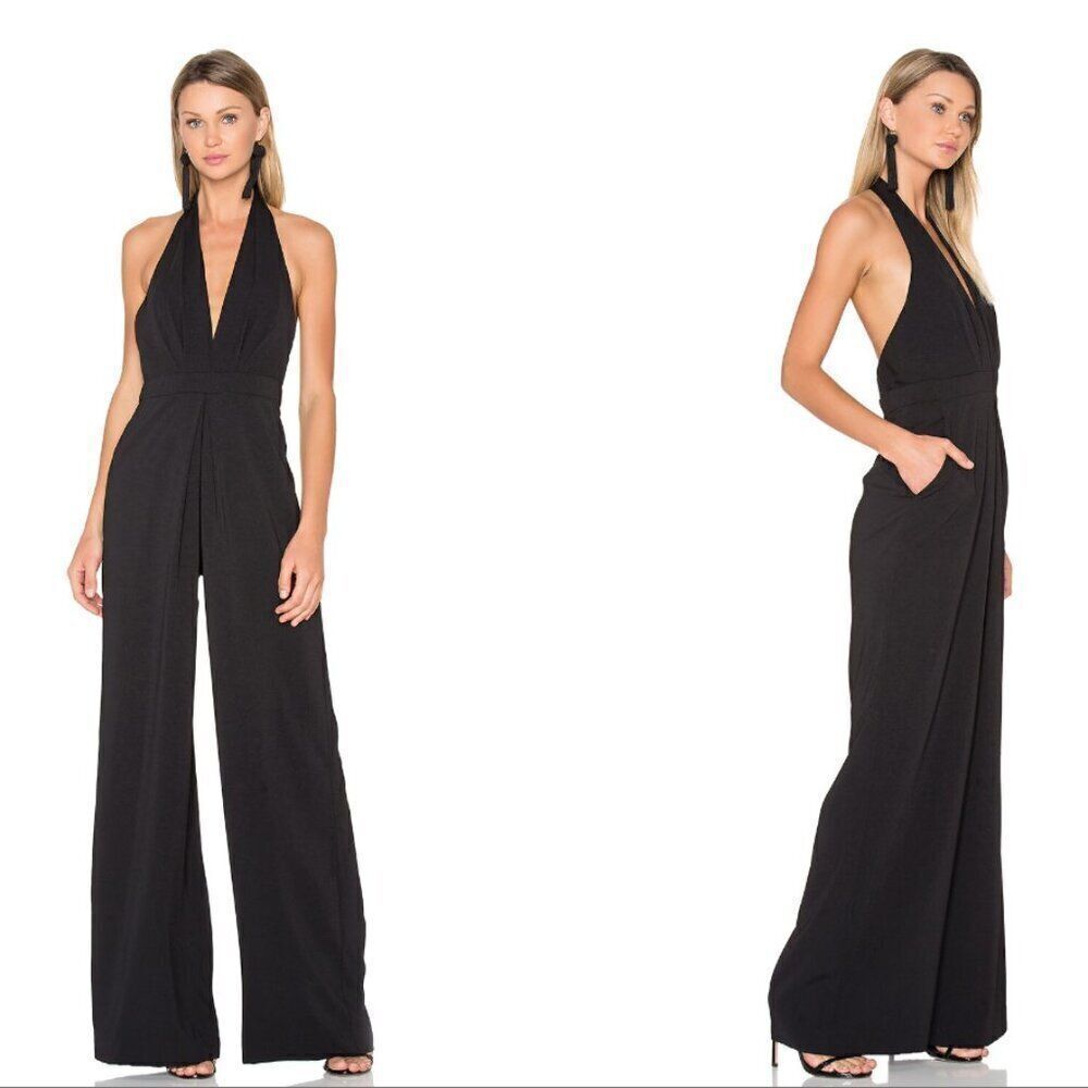 Jill Jill Stuart Halter Jumpsuit Black Luxe